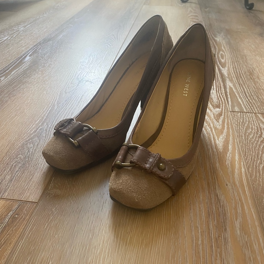 Pseudo suede heels. Size 7. Great condition